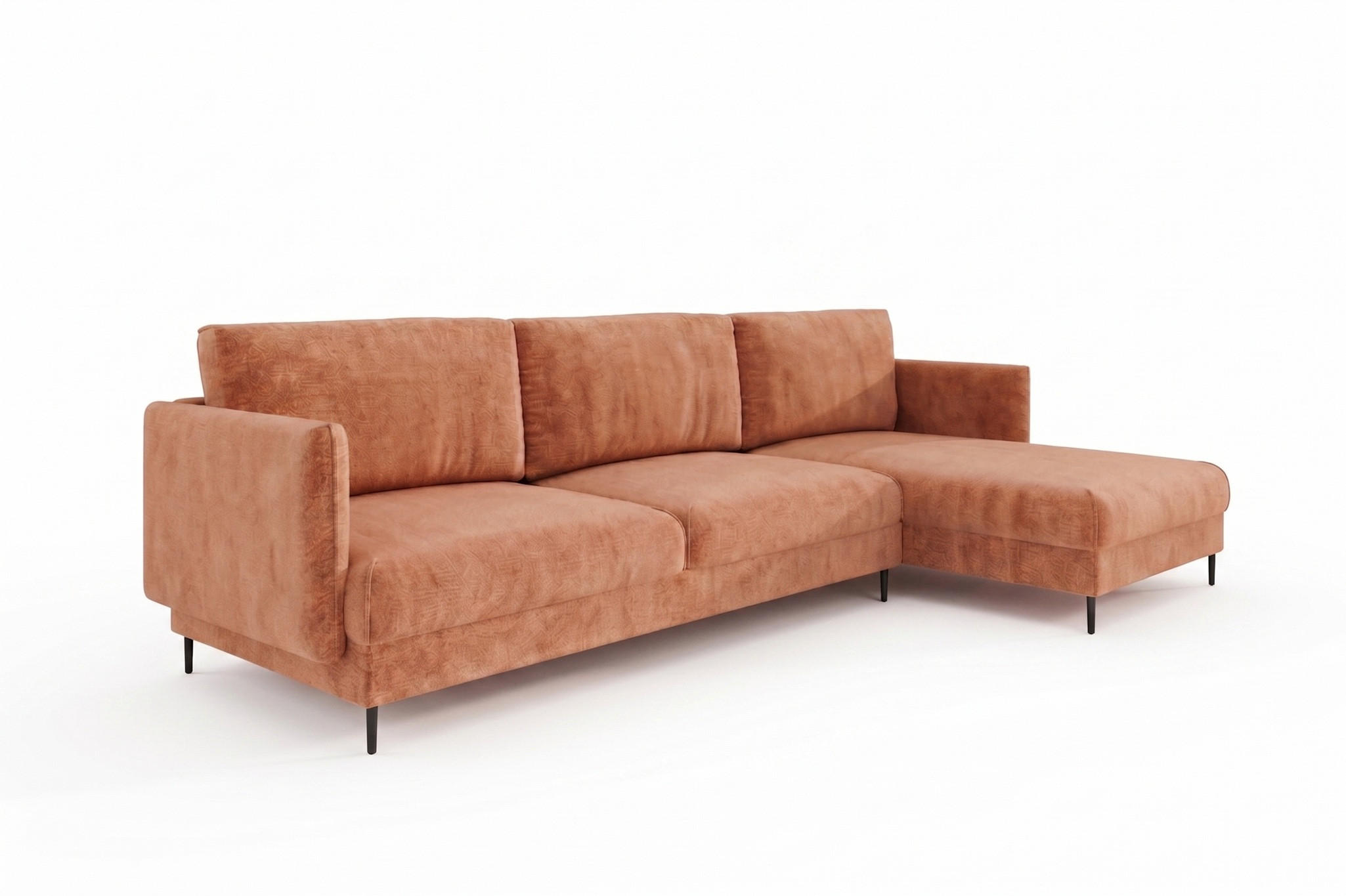 ECKSOFA Helmer In Stoff Vibe - Orange, Holzwerkstoff/Textil (293/164cm) - Fun Möbel