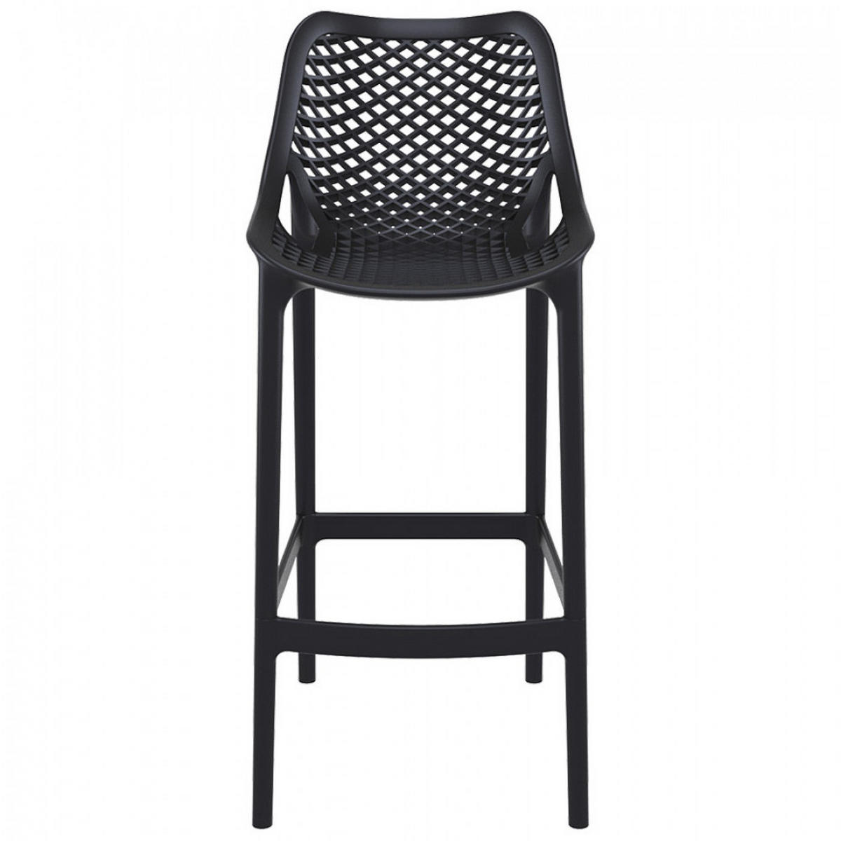 BARHOCKER Schwarz 45x105x53cm - Schwarz, Kunststoff (45/105/53cm) - AlterEgo