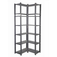 ECKREGAL PINEPEAK 220x85x38cm 7 Fachboden 1,2cm dickes Kiefernholz Grau - Grau, Holz (85/220/38cm) - PROREGAL