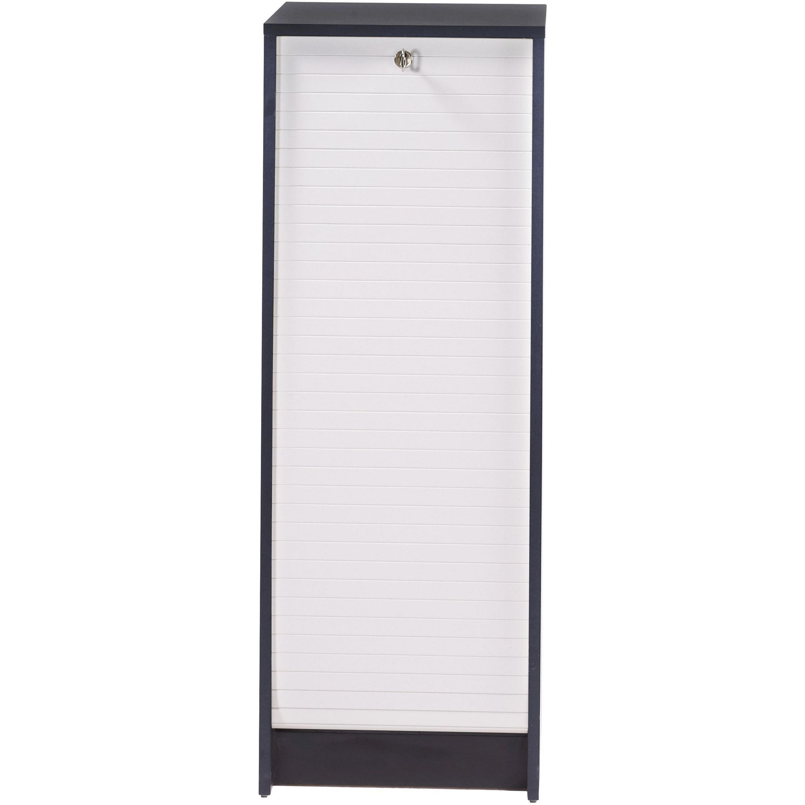 AKTENSCHRANK mit Rolladentür 38,5/35/104cm - Schwarz/Weiß, Holzwerkstoff (35/104/38.5cm) - Simmob