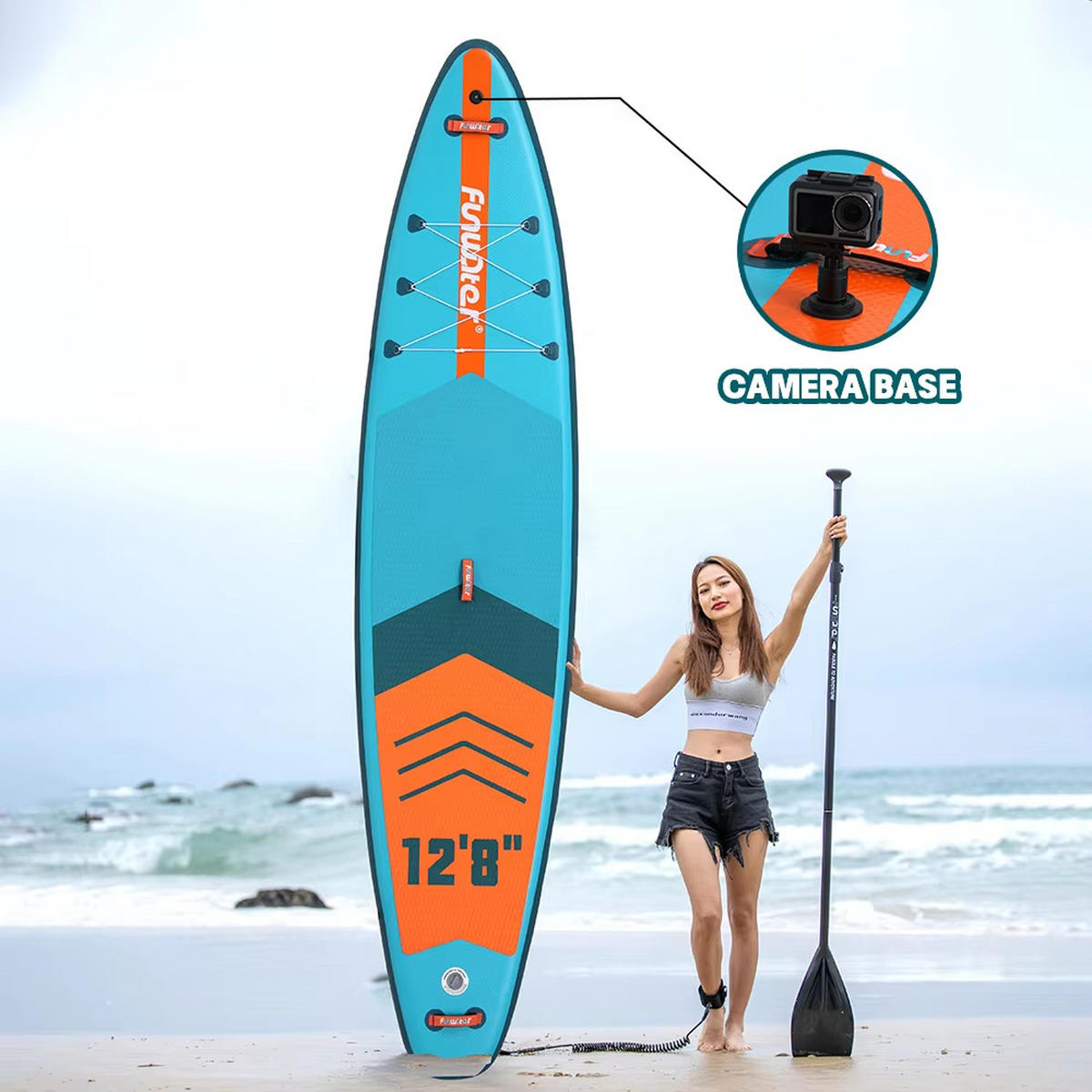 PADDLE BOARD Aufblasbar 385x85x15 cm SUP Rutschfest - Blau, Kunststoff (85/385/15cm) - Kaket