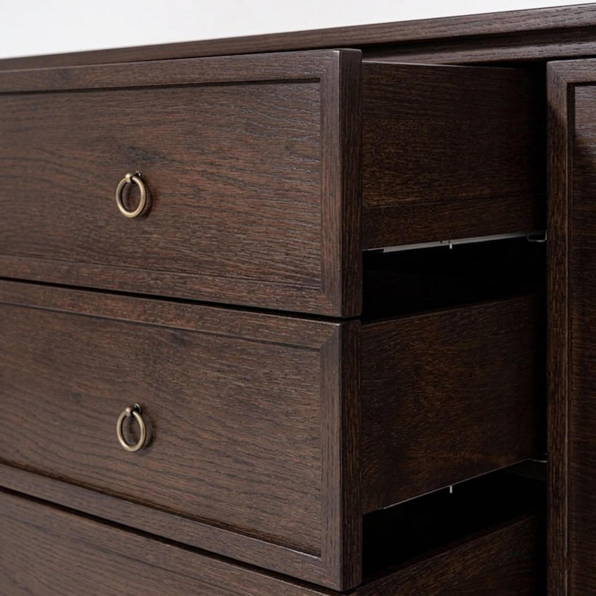SIDEBOARD Rose, Eichenholz und Eichenfurnier, Espresso - Braun, Holz (150/80/45cm) - WOODEK