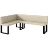 ECKBANK TONI_U - Creme, Leder (142/196cm) - Meblini