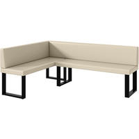 ECKBANK TONI_U - Creme, Leder (142/196cm) - Meblini