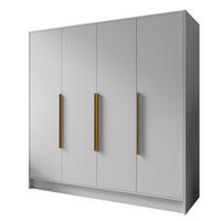 DREHTÜRENSCHRANK BERON 200/200/51 cm Modern Kleiderschrank 4-türig Weiß - Weiß, Holzwerkstoff (200/200/51cm) - MASSENO