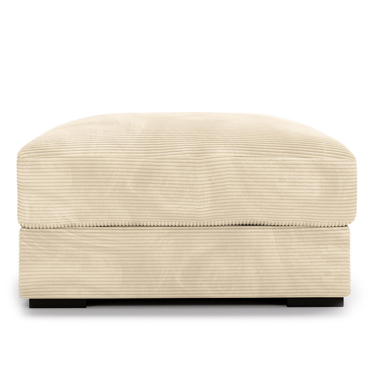 POLSTERHOCKER - Creme/Schwarz, Kunststoff/Textil (92/42/92cm) - home24