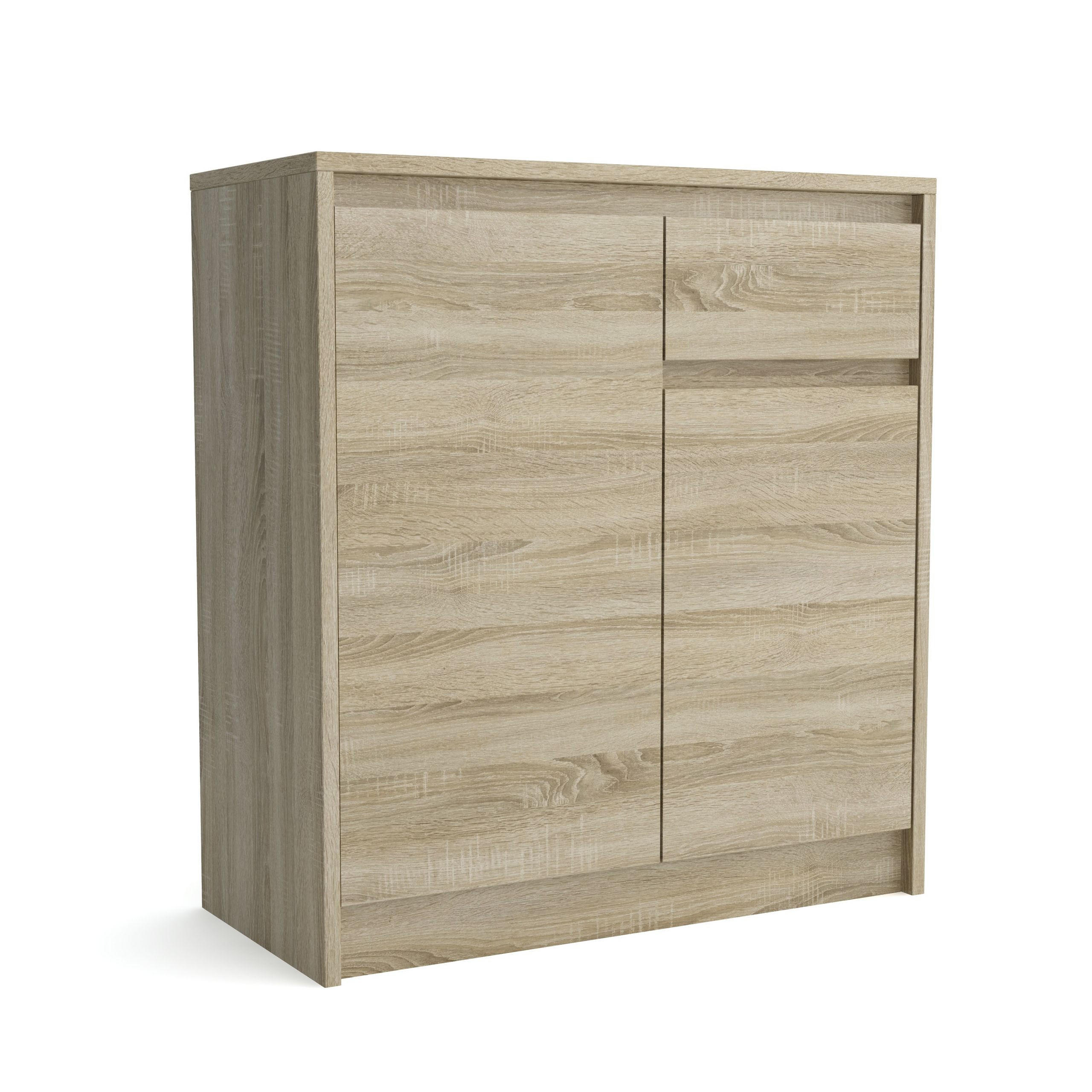 KOMMODE ASTORRE 75/82/35 cm mit 1 Schubladen 2 Türen Sonoma Eiche - Sonoma Eiche, Holzwerkstoff (75/82/35cm) - MASSENO