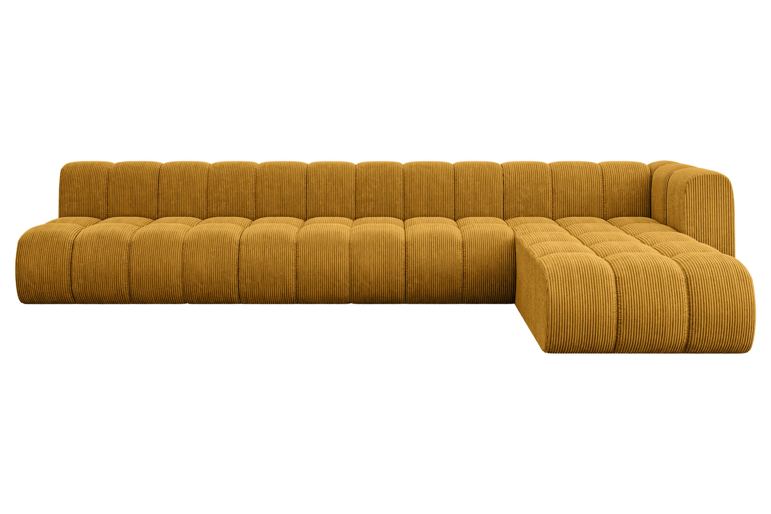 ECKSOFA modulares Sofa Darnel-L3 - 387x177x70 cm Senfgelb - Currygelb, Holzwerkstoff/Textil (387/177cm) - ALTDECOR