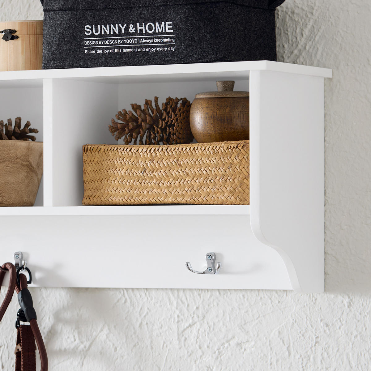 WANDGARDEROBE Weiß - Weiß, Holzwerkstoff (100/30/20cm) - SoBuy