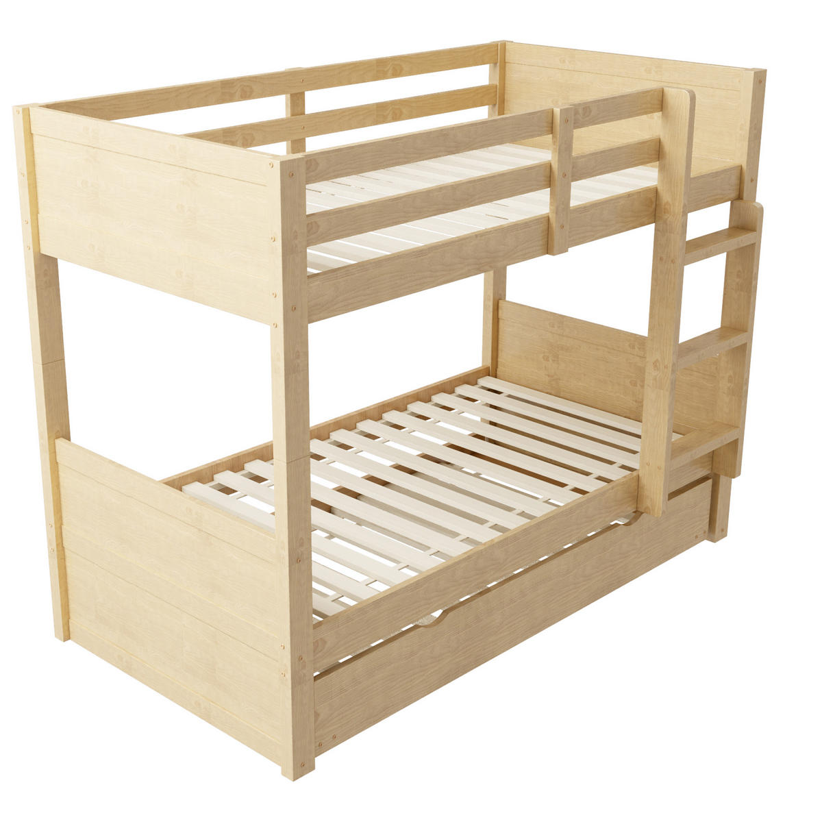 ETAGENBETT mit Ausziehbett 90x200 cm Holz 3-in-1 - Birnbaumfarben, Holz (90/200cm) - Meubliv