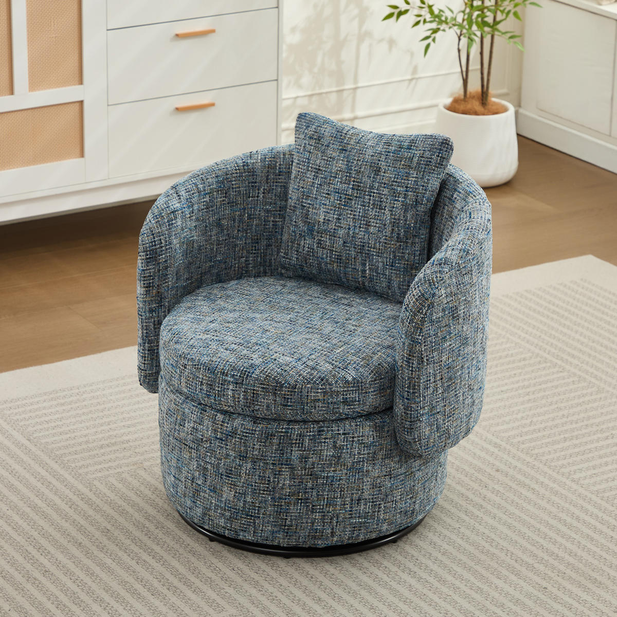 SESSEL 360° drehbar mit Stauraum, DE-42204, Blau - Blau, Holzwerkstoff (67.5/52/72.5cm) - ComfortXL