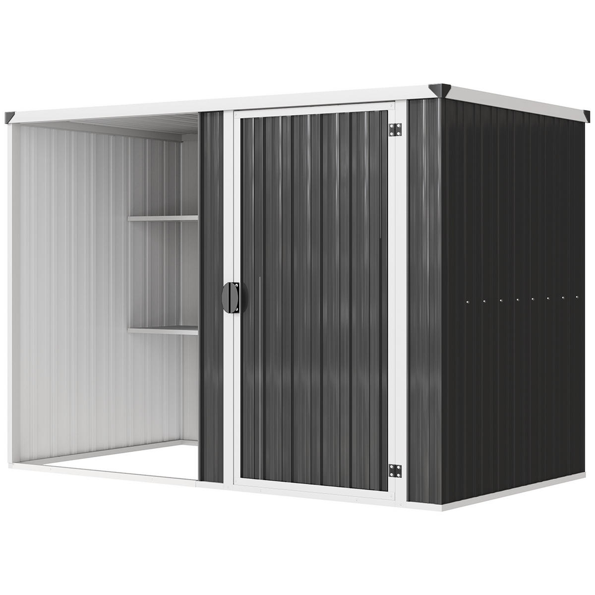 GARTENHAUS aus verzinktem Stahl, abschließbare Tür 231 x 125 x 162 cm ,grau - Dunkelgrau, Metall (125/162/231cm) - Vallsero