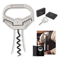 WEINÖFFNER Set mit Kapselschneider Edelstahl - Silberfarben, Metall (12cm)