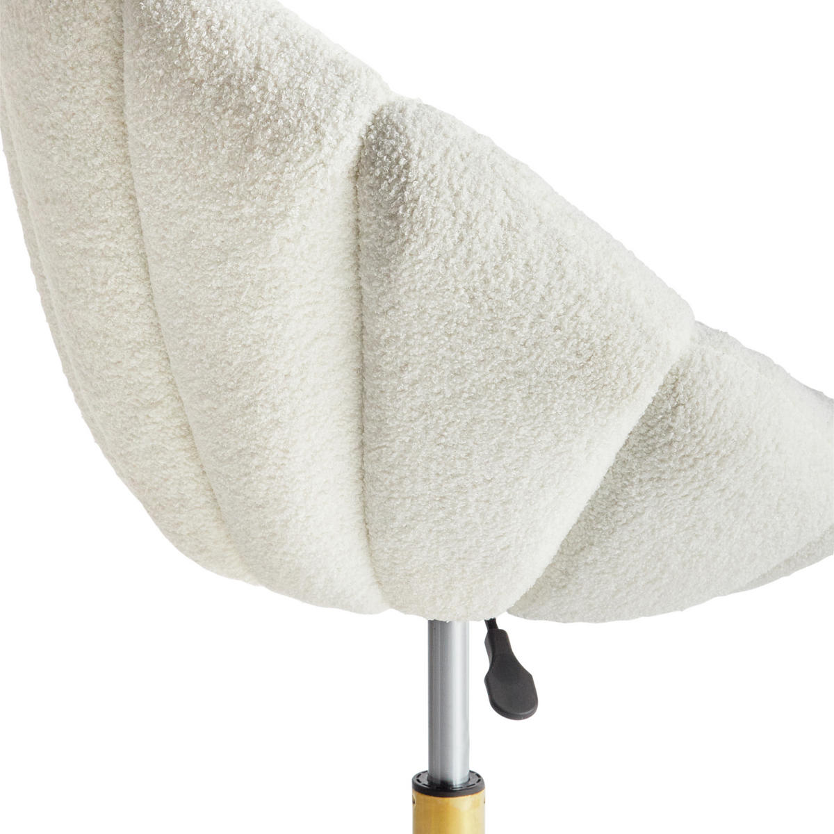 SCHREIBTISCHSTUHL Weiß Annabelle - Goldfarben/Schwarz, Textil (66/81/39cm) - Beliani