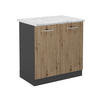 SPÜLENUNTERSCHRANK R-Line Artisan-Eiche 80 cm, AP Marmor - Anthrazit/Eiche Artisan, Holzwerkstoff (80/81.6/60cm) - Vicco