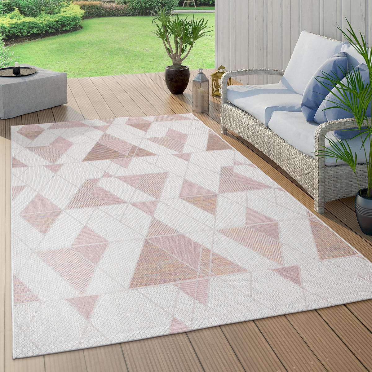OUTDOORTEPPICH 60/100 cm Kuba 130 - Rosa, Textil (60/100cm) - Paco Home