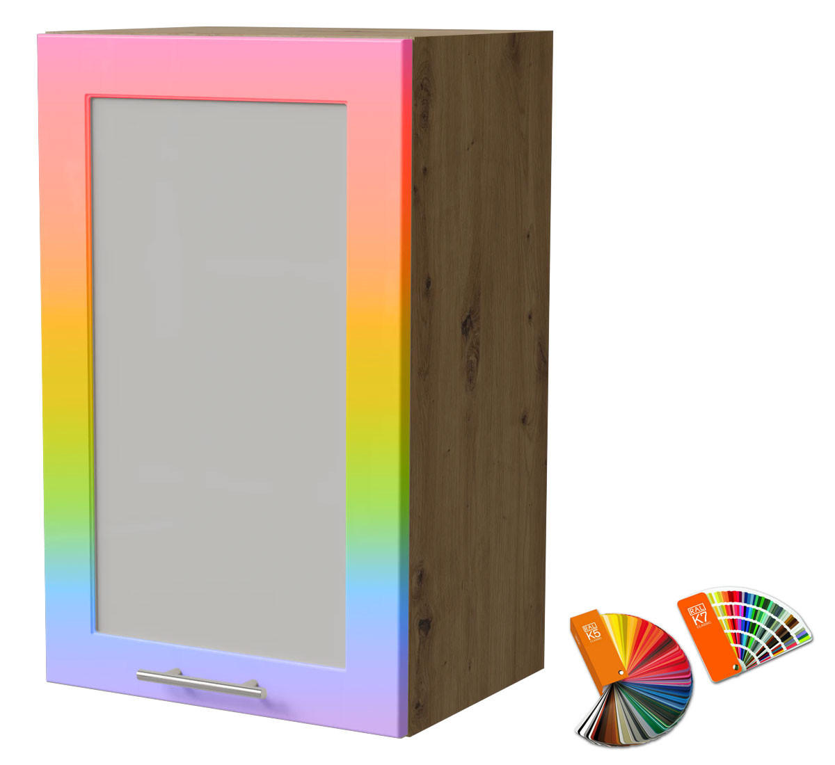 Feldmann-Wohnen Küchenhängeschrank Mehrfarbig, Eiche Artisan 45x72x32.5 cm