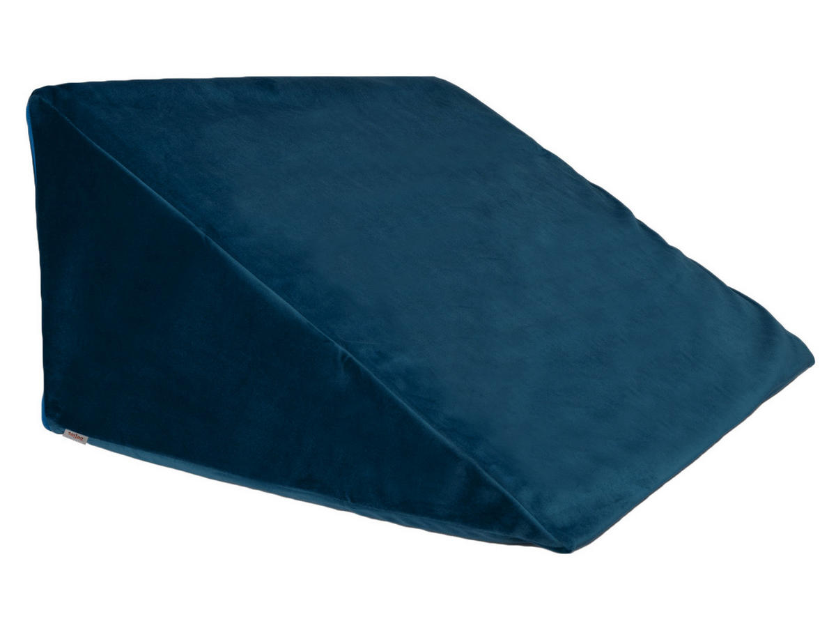 KEILKISSENHÜLLE Samt&Sonders admiral-blau 62/49/30 cm - Blau/Dunkelblau, Textil (49/62cm) - beties Heimtextil