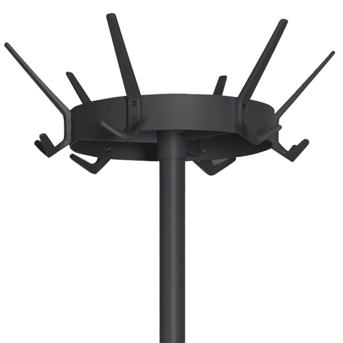 GARDEROBE Mit Drehbarer Krone & 6 Drillingshaken 180x11x48 cm Schwarz - Schwarz, Metall (11/180/48cm) - PROREGAL