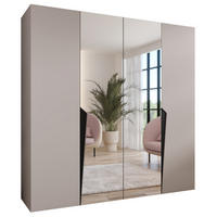 DREHTÜRENSCHRANK 202/200/52 4-türig - Beige/Schwarz, Holz/Metall (200/202/52cm) - Abiks Möbel