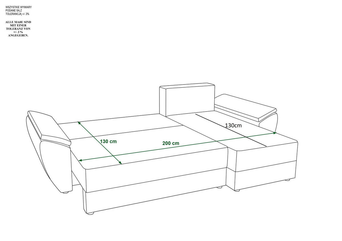 ECKSOFA L REBI L2 Rainbow 15/22 Links mit Schlaffunktion, Schwarz/Rot, L-Form - Rot/Schwarz, Textil (251/140cm)