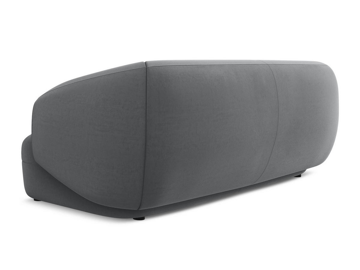 3-SITZER SOFA Samt Stoff Grau - Dunkelgrau/Schwarz, Kunststoff/Textil (212/81/98cm) - Makamii