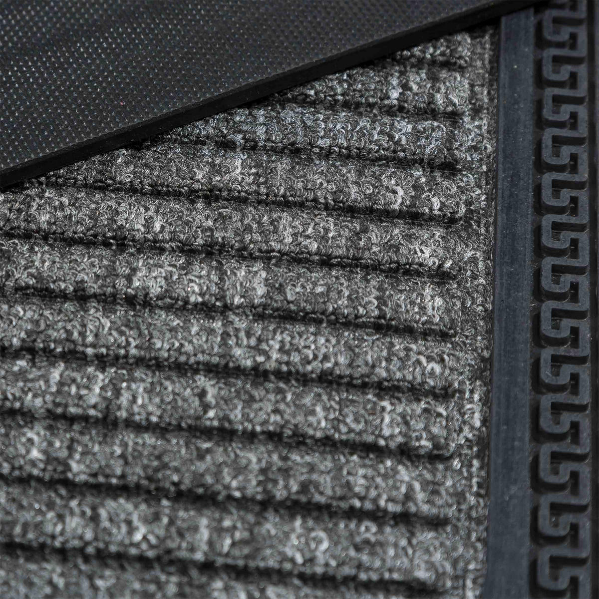 FUSSMATTE AUßEN BORDER STAR 3ER SET - Grau, Textil (25/60cm) - Astra
