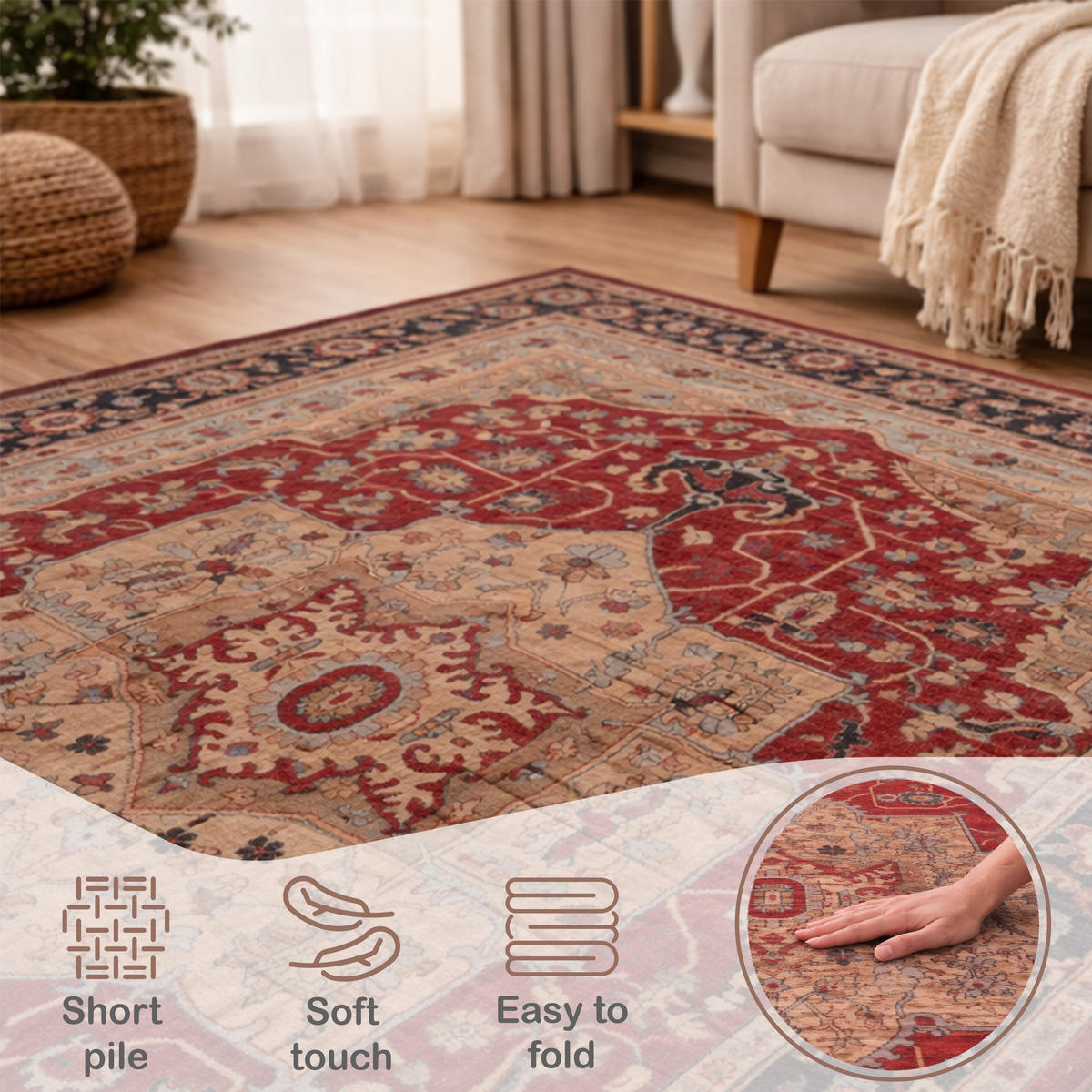 KURZFLORTEPPICH 120/160 cm Semer 423 - Rot, Textil (120/160cm) - Paco Home