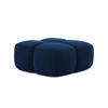 POUF Samt Stoff Blau - Blau/Schwarz, Holzwerkstoff/Kunststoff (90/39/90cm) - Makamii