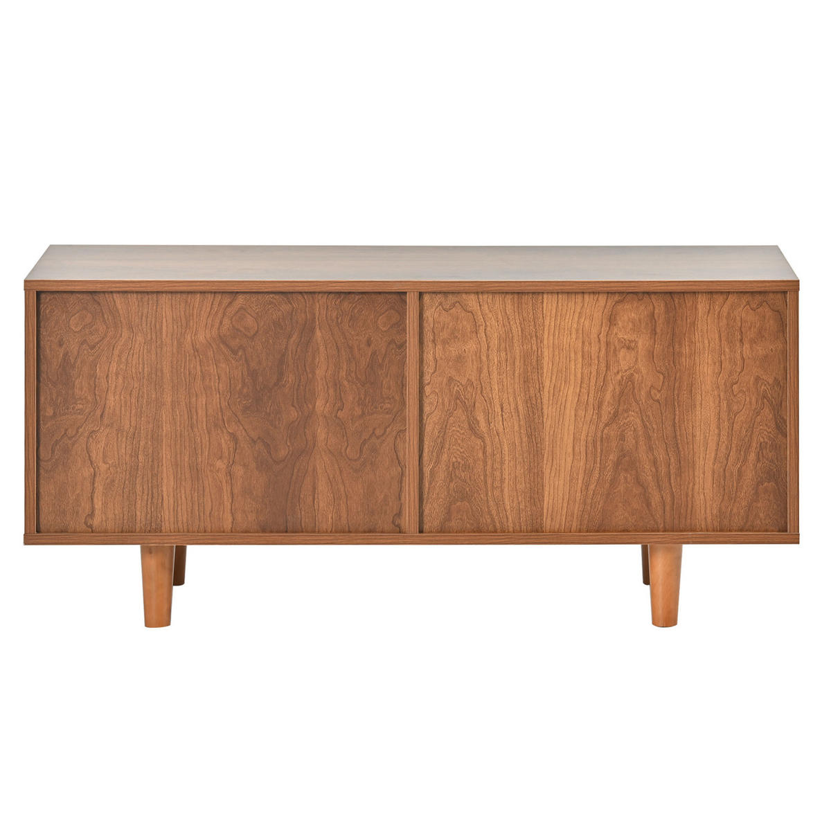 SIDEBOARD-SET 104/40/48 cm walnussfarben aus Spanplatte und Rattan mit Kommode und Schuhschrank - Walnussfarben, Holzwerkstoff (104/48/40cm) - OKWISH