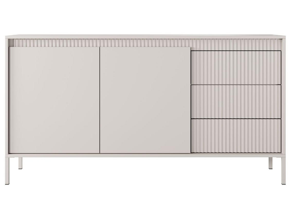 KOMMODE Beige 154/82/40 cm Sorano - Beige, Naturmaterialen/Metall (154/82/40cm) - Graingold