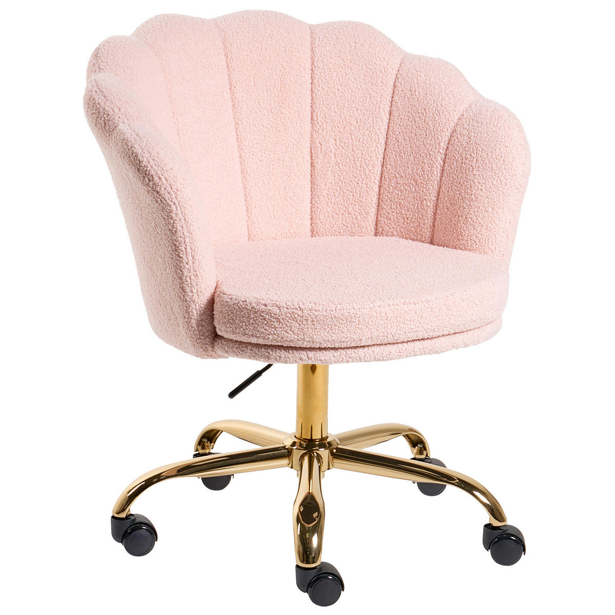SCHREIBTISCHSTUHL Bouclé Pastellrosa Monticello - Pink, Textil (60/79/60cm) - Beliani