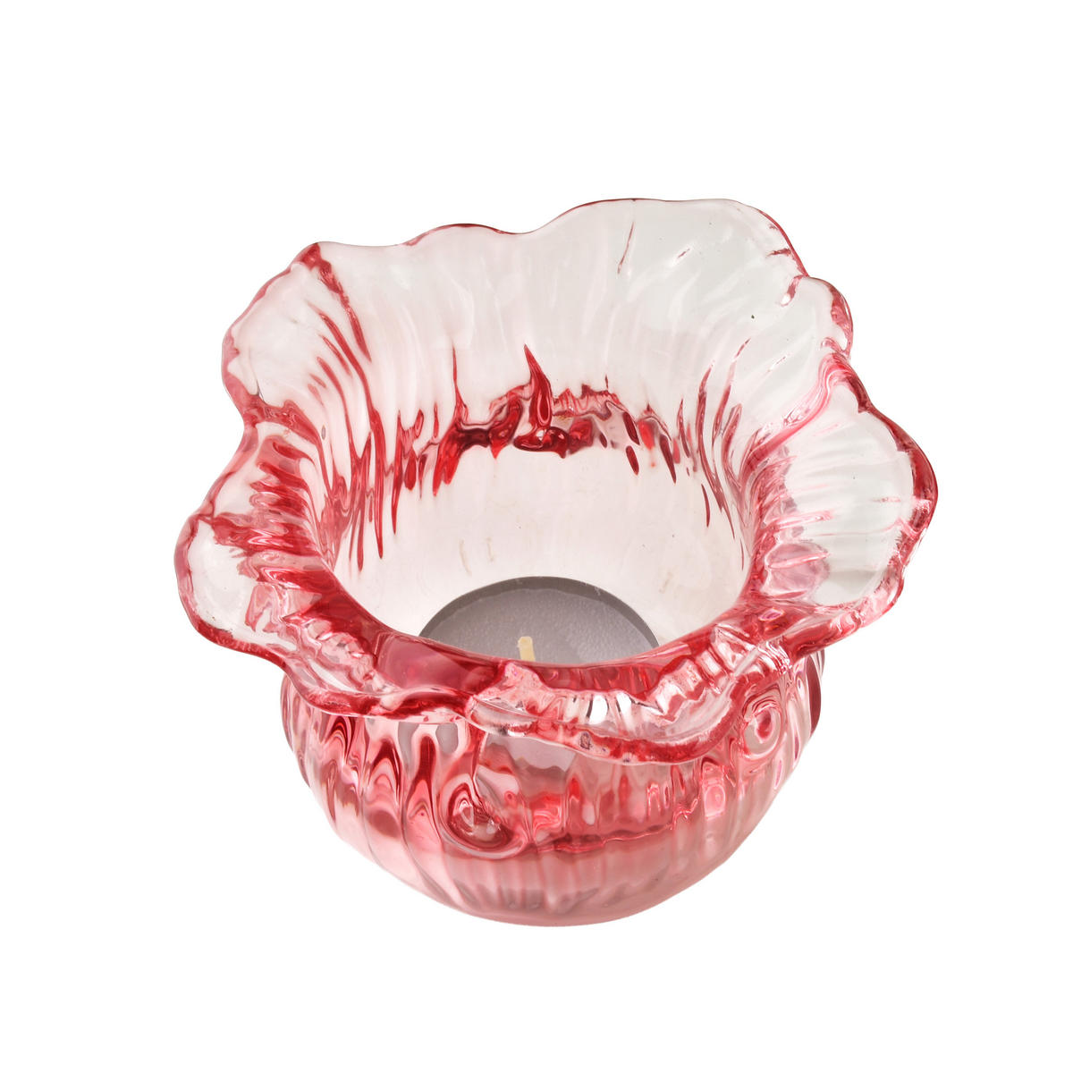 KERZENHALTER Julietta rosa 10/10/7.3 cm Glas - Rosa, Glas (10/7.3/10cm) - Mondex