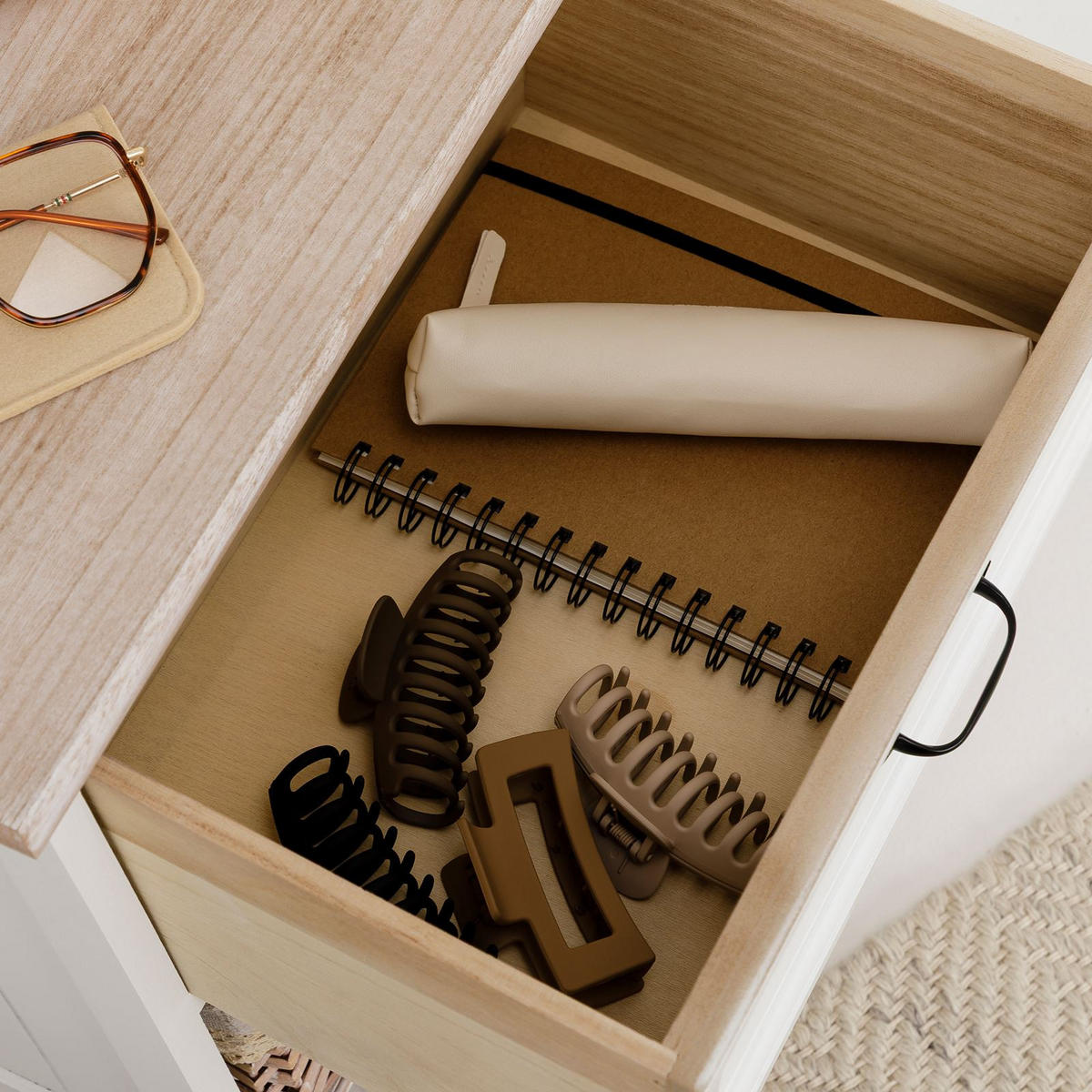 NACHTKOMMODE PROVENCE - Weiß, Holz (42/46/31cm) - IDIMEX