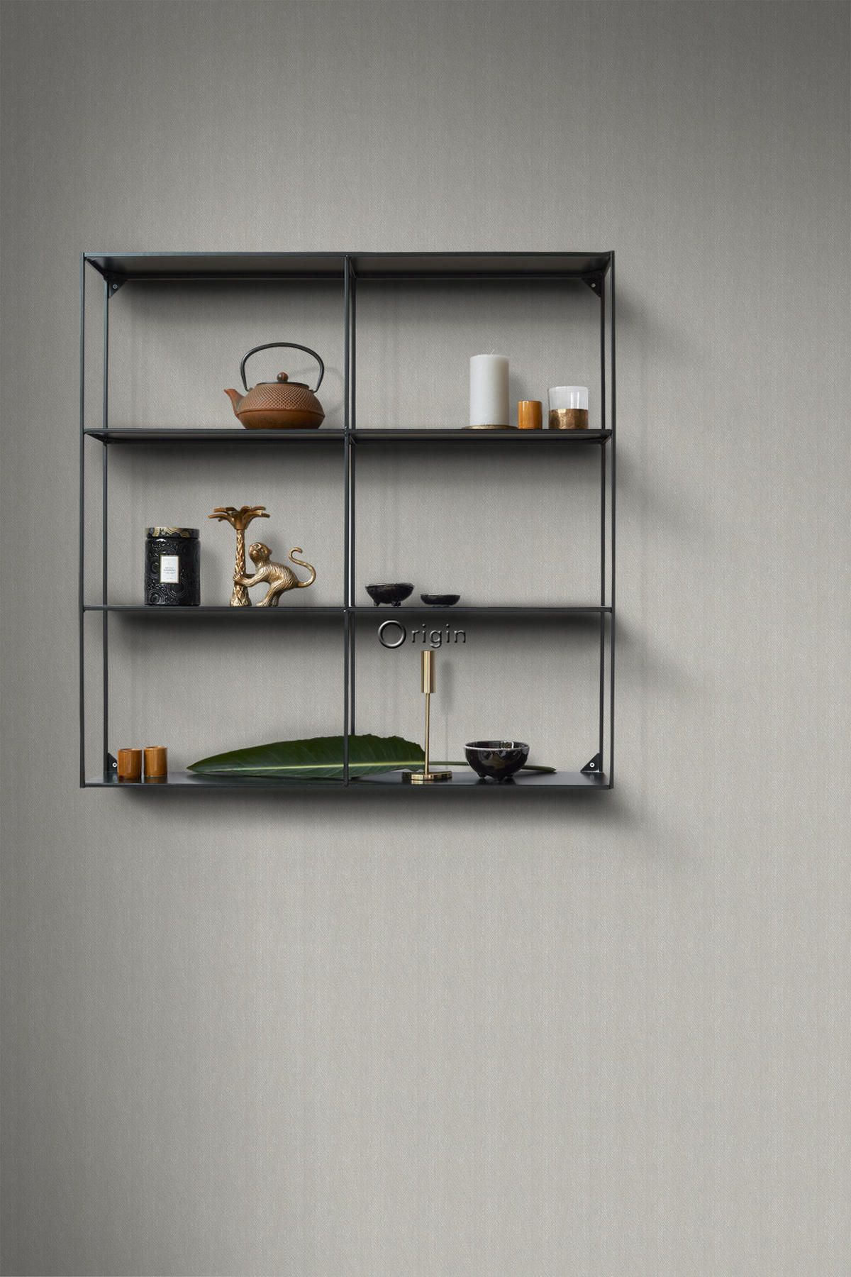 TAPETE Fischgrätmuster 53 cm x 10.05 m - Grau, Papier (53/1000cm) - Origin Wallcoverings