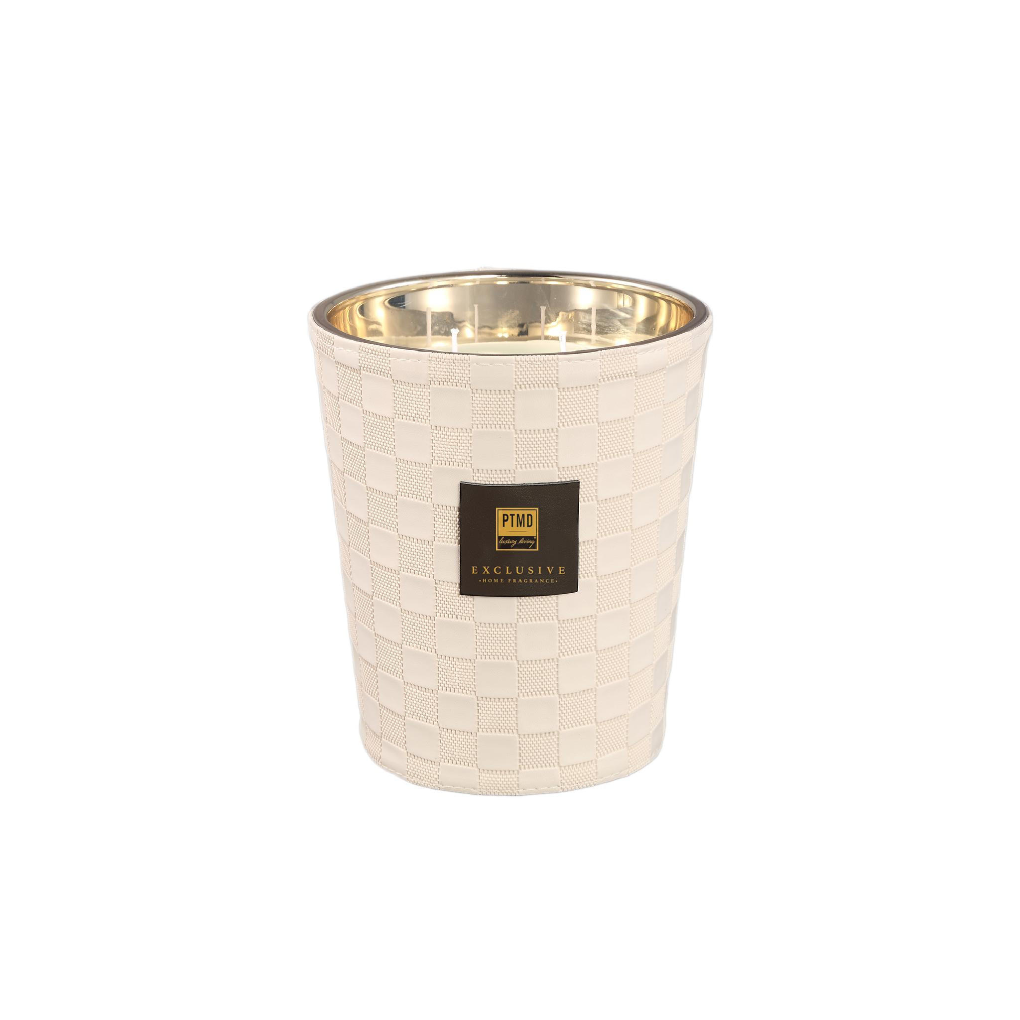 DUFTKERZE Ptmd Beige 16/16/19cm - Beige, Glas (19cm) - PTMD Collection