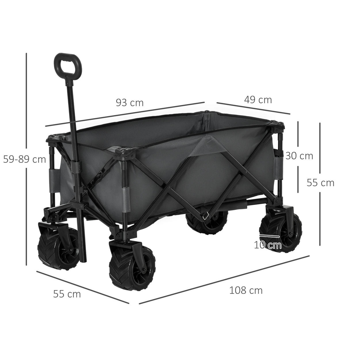 BOLLERWAGEN klappbar 360° grau - Dunkelgrau, Metall (108/91/55cm) - Fortuna Lai