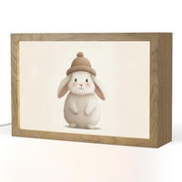 NACHTTISCHLAMPE Kaninchen - Hut - Ohren - Beige 30x20 cm - Creme, Holzwerkstoff (8/30/20cm)