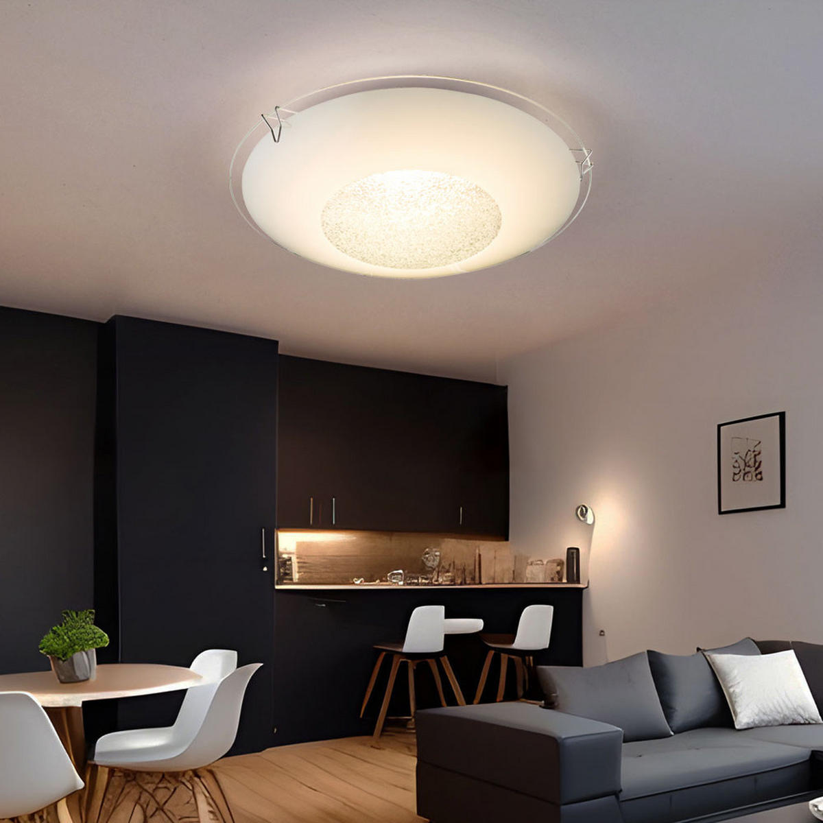 LED DECKENLEUCHTE Glas Weiß - Weiß, Glas (20/20/6cm) - Globo Lighting
