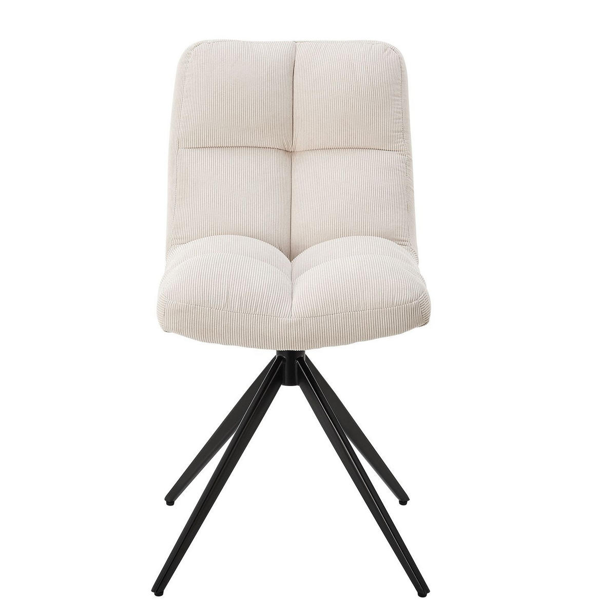 DREHSTUHL Dallas cord beige (2er-Set) - Beige, Textil (45/84/45cm) - Juskys