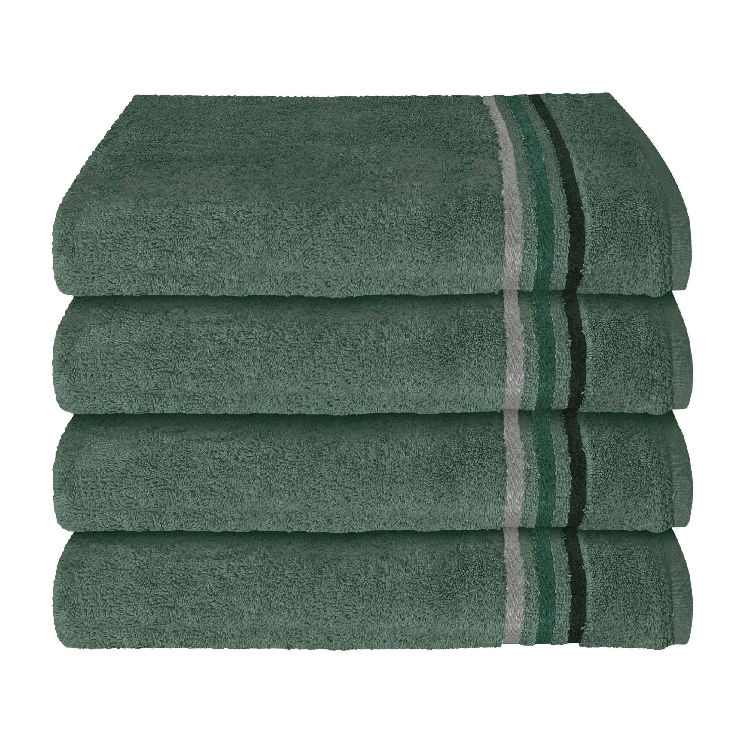 HANDTUCHSET Skyline Color - 4-teilig - 50 x 100 cm - Dunkelgrün - Dunkelgrün, Textil (50/100cm) - SCHIESSER