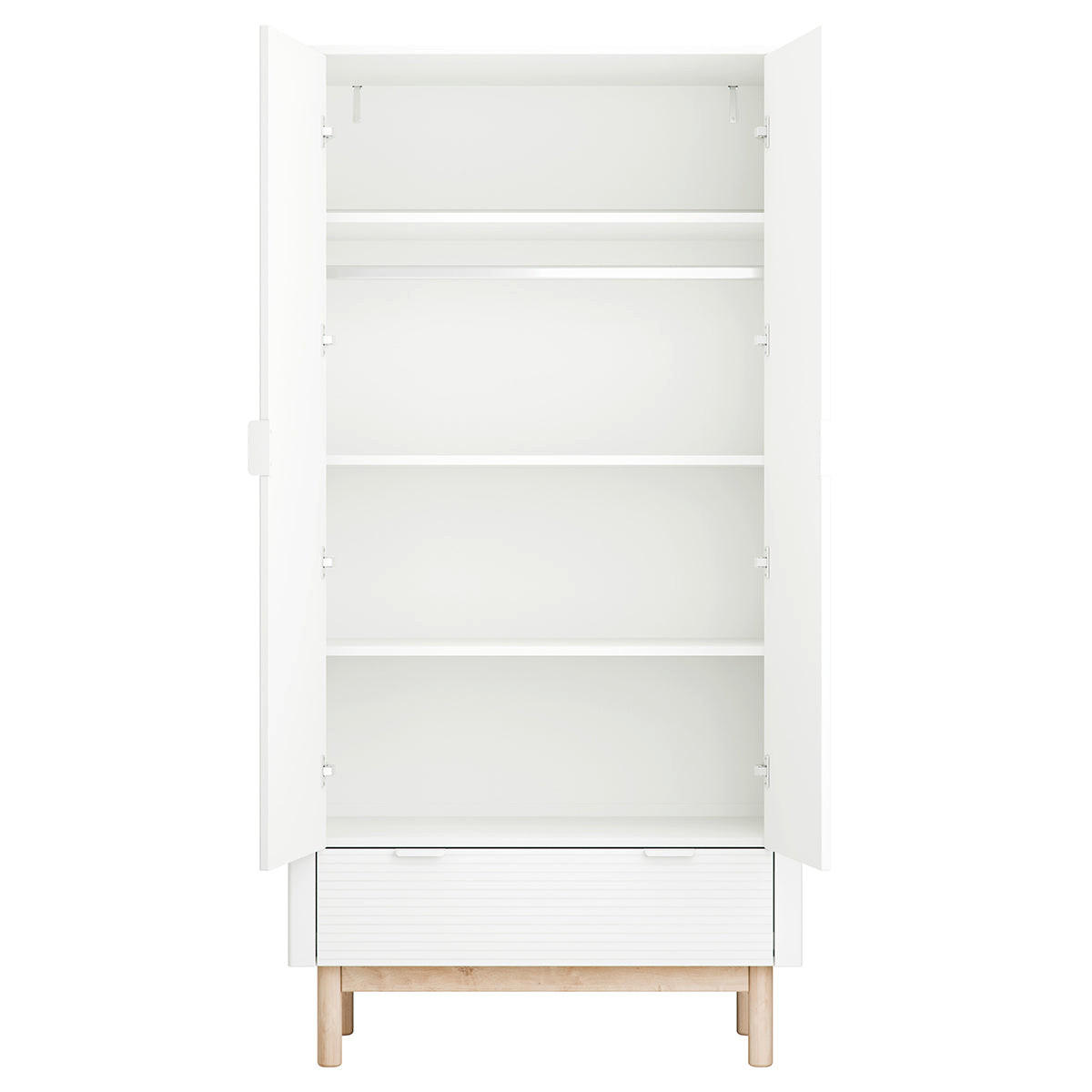OMARA 2 vrati Miloo Bela - bela, leseni material (100/198/52.5cm) - Petits-meubles