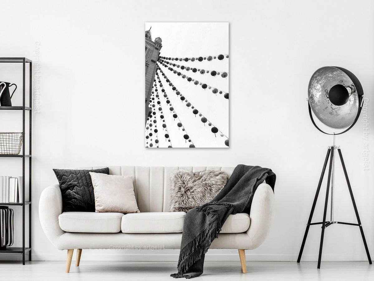 KUNSTDRUCK Schwarz-Weiß 60/90 cm - Schwarz, Textil (60/90cm) - KUNSTLOFT
