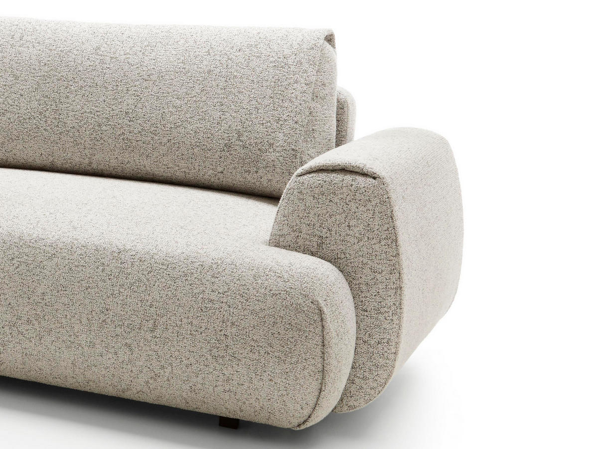 ECKSOFA Morena Hellbeige, mit Schlaffunktion, linke seite - Beige/Schwarz, Holzwerkstoff/Textil (167/270cm) - Bettso