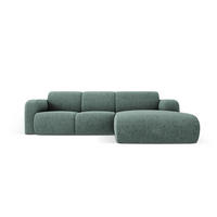 ECKSOFA rechts Molino aus Chenille-Stoff petrol 4 Sitzplätze - Petrol, Textil (170/250cm) - Micadoni