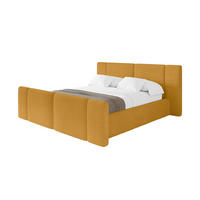 POLSTERBETT mit Bettkasten, Fußteil und Lattenrost, Bett mit Matratze H3/H4 - RIVO-Z 180x200 Senfgelb - Gelb, Holzwerkstoff/Textil (180/200cm) - ALTDECOR