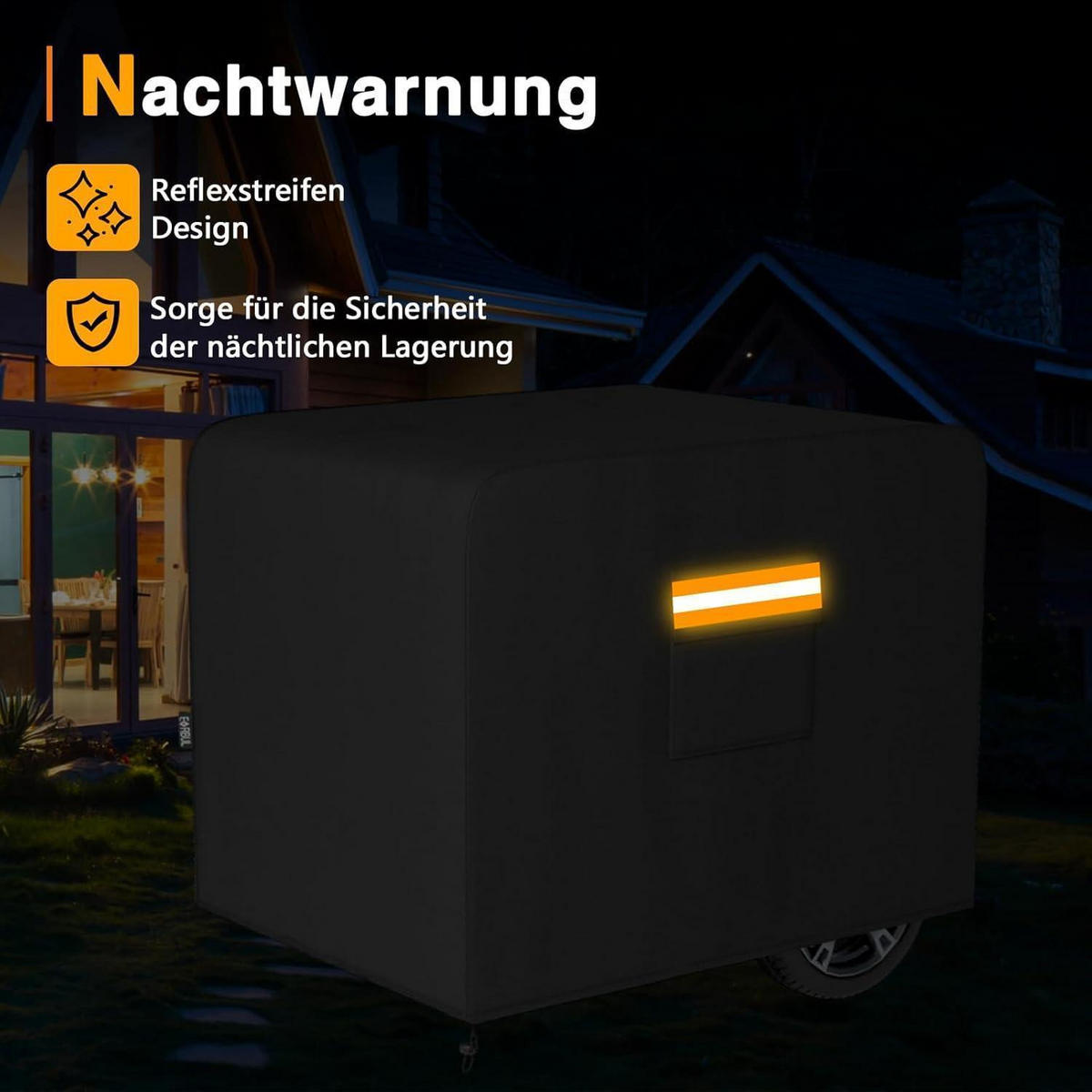 GENERATORABDECKUNG 66 x 51 x 51 cm Wasserdicht mit Aufbewahrungstasche - Schwarz, Textil (51/51/66cm)