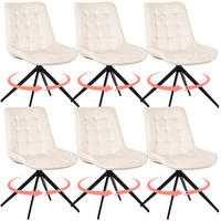 ESSZIMMERSTUHL-SET 6 Stück mit Drehfunktion aus Samt(YZ4) - Weiß, Textil (53/85.5/62cm) - HOMAVO