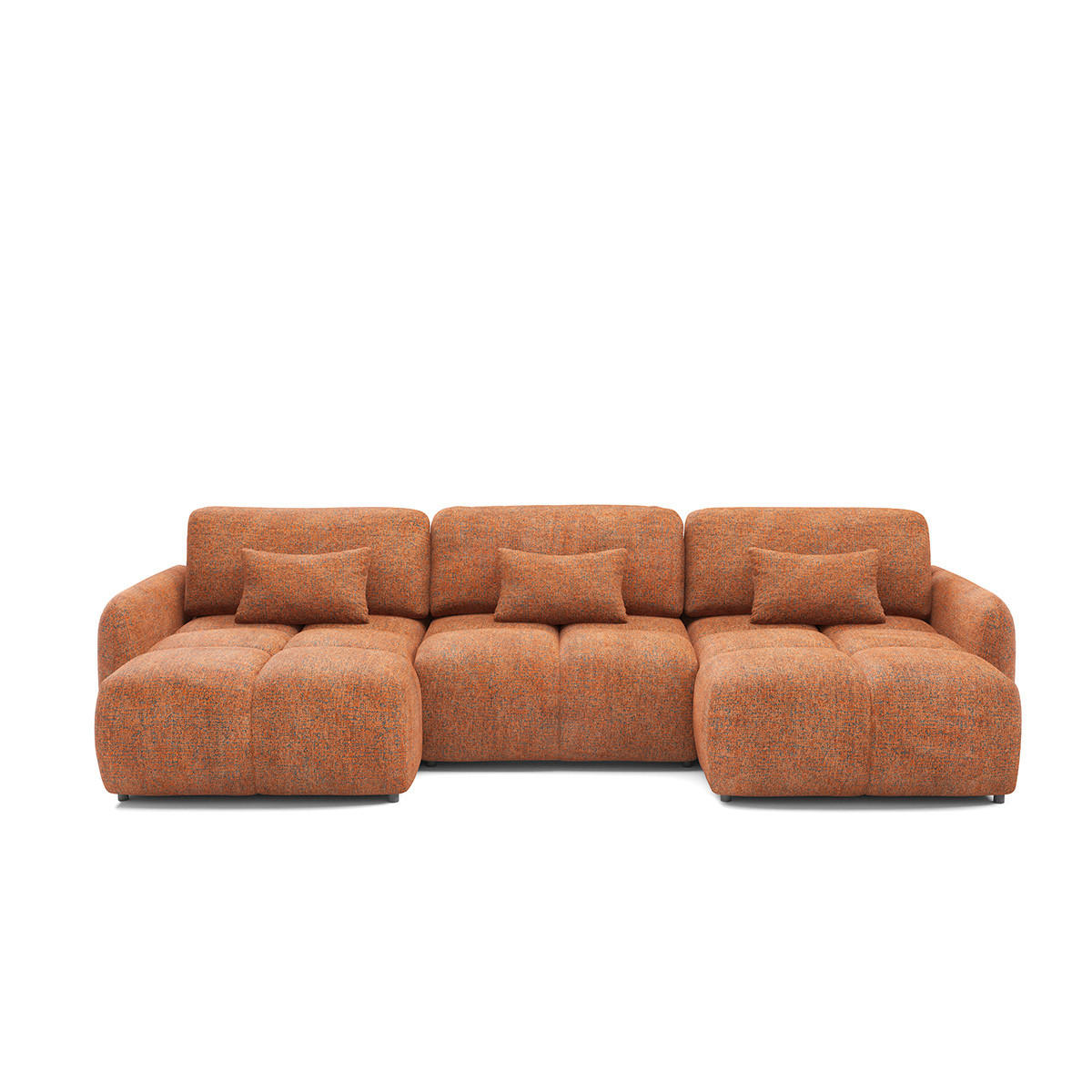 PANORAMASOFA 5 Sitzplätze Orange - Orange, Holz (240/95/165cm) - Petits-meubles