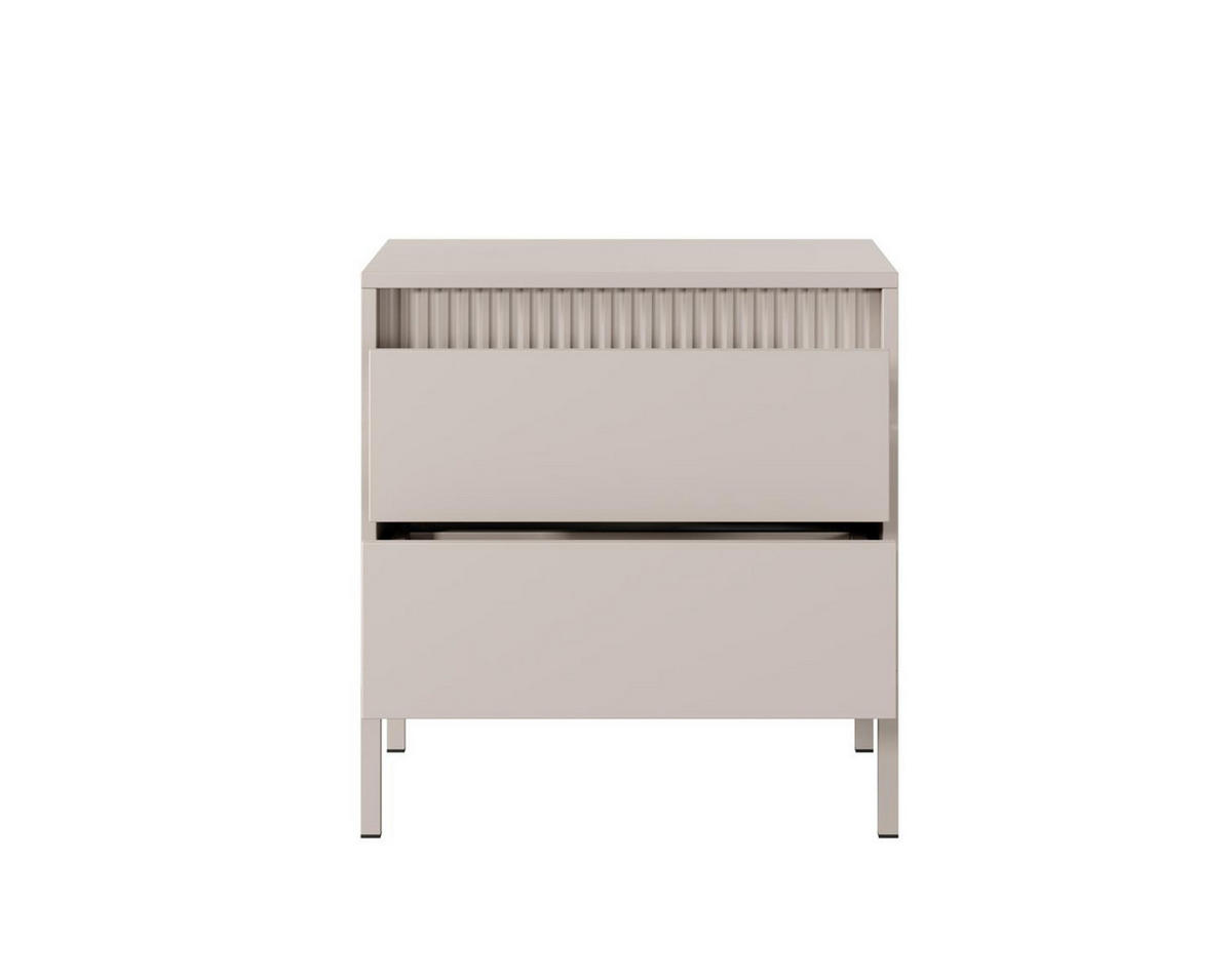 NACHTTISCH Senso Beige, mit Schubladen - Beige, Holzwerkstoff/Metall (54/56/40cm) - Bettso